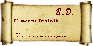 Blumenau Dominik névjegykártya